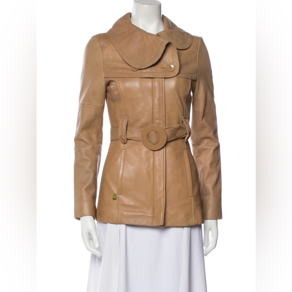 Soia and Kyo Tan Leather Jacket